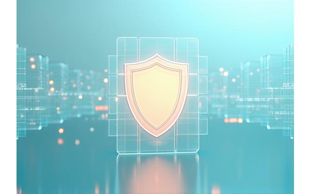Stylized graphic representing data privacy and trust with a lock icon and abstract connections, using brand colors.