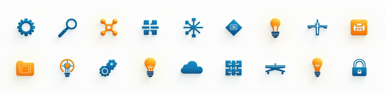 Grid of diverse technology icons representing innovation grant programs